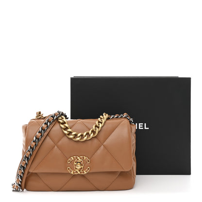 Chanel Lambskin Quilted Medium Chanel 19 Flap Brown 11 of 11
