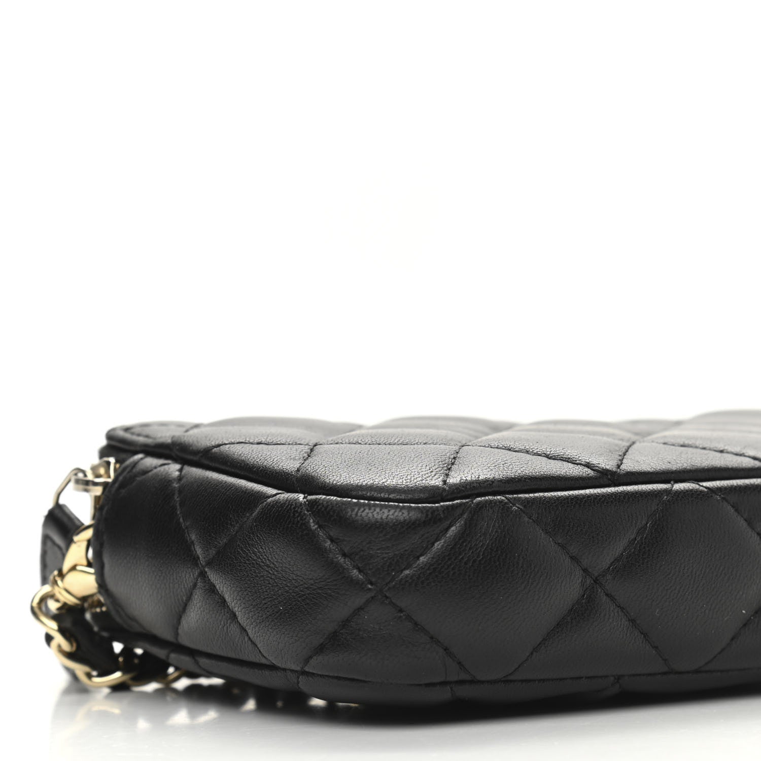 Chanel Lambskin Quilted Small Clutch With Chain Black 9 of 11
