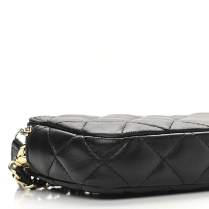 Chanel Lambskin Quilted Small Clutch With Chain Black 9 of 11