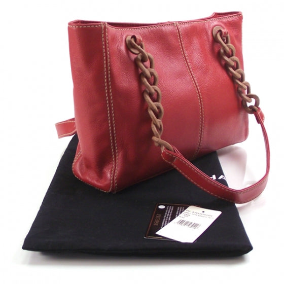 Calfskin Tote Wood Chain