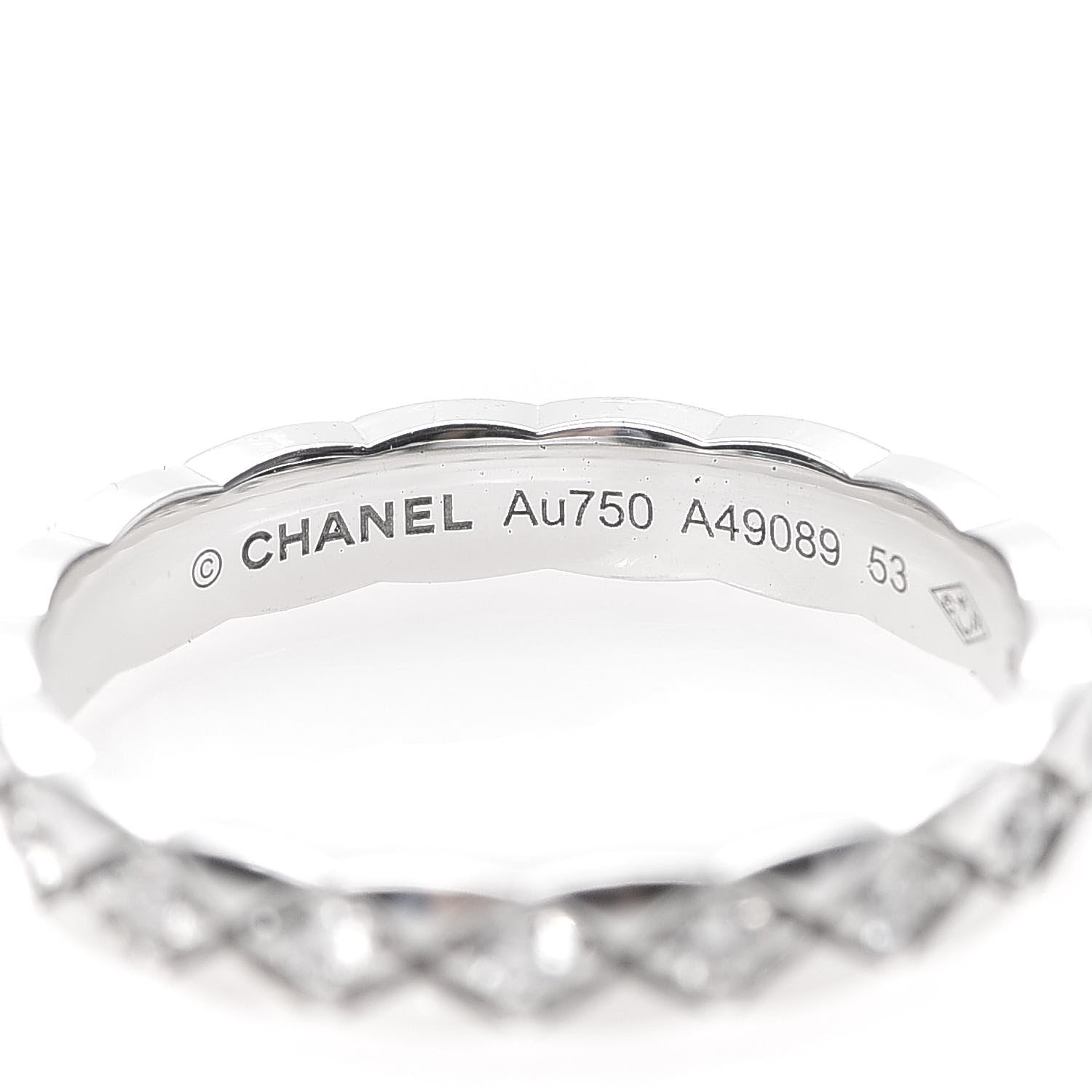 Chanel 18K White Gold Diamond Mini Coco Crush Ring 53 6.5 4 of 5