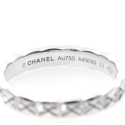 Chanel 18K White Gold Diamond Mini Coco Crush Ring 53 6.5 4 of 5