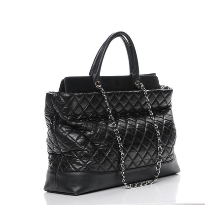 Chanel Aged Calfskin Quilted Be CC Tote Black 4 of 19