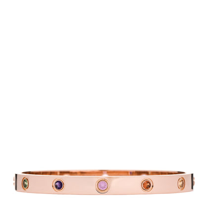 Cartier 18K Pink Gold Sapphire Garnet Amethyst LOVE Bracelet 17 1 of 9