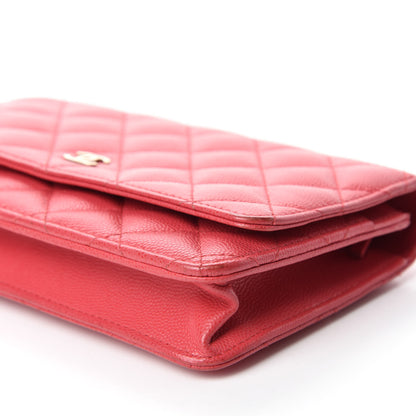 Chanel Caviar Quilted Wallet On Chain WOC Dark Pink 7 of 13