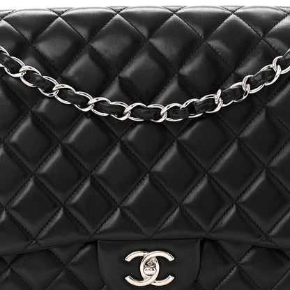 Chanel Lambskin Quilted Maxi Single Flap Black 8 of 10