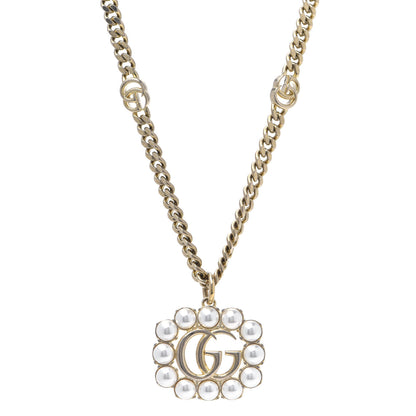 Gucci Pearl Marmont Necklace Aged Gold Cream 1 of 5