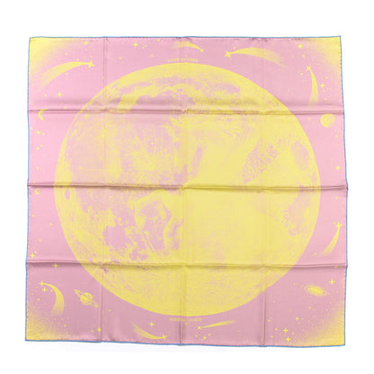 Hermes Silk Double Face Clair De Lune Scarf 90 Vieux Rose Jaune 1 of 4