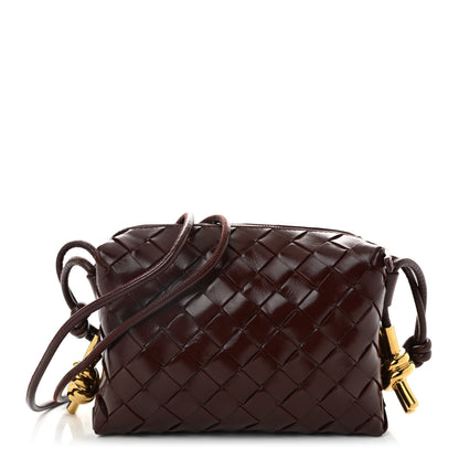 Bottega Veneta Polished Nappa Intrecciato Knot Mini Loop Camera Bag Madder Brown 1 of 9