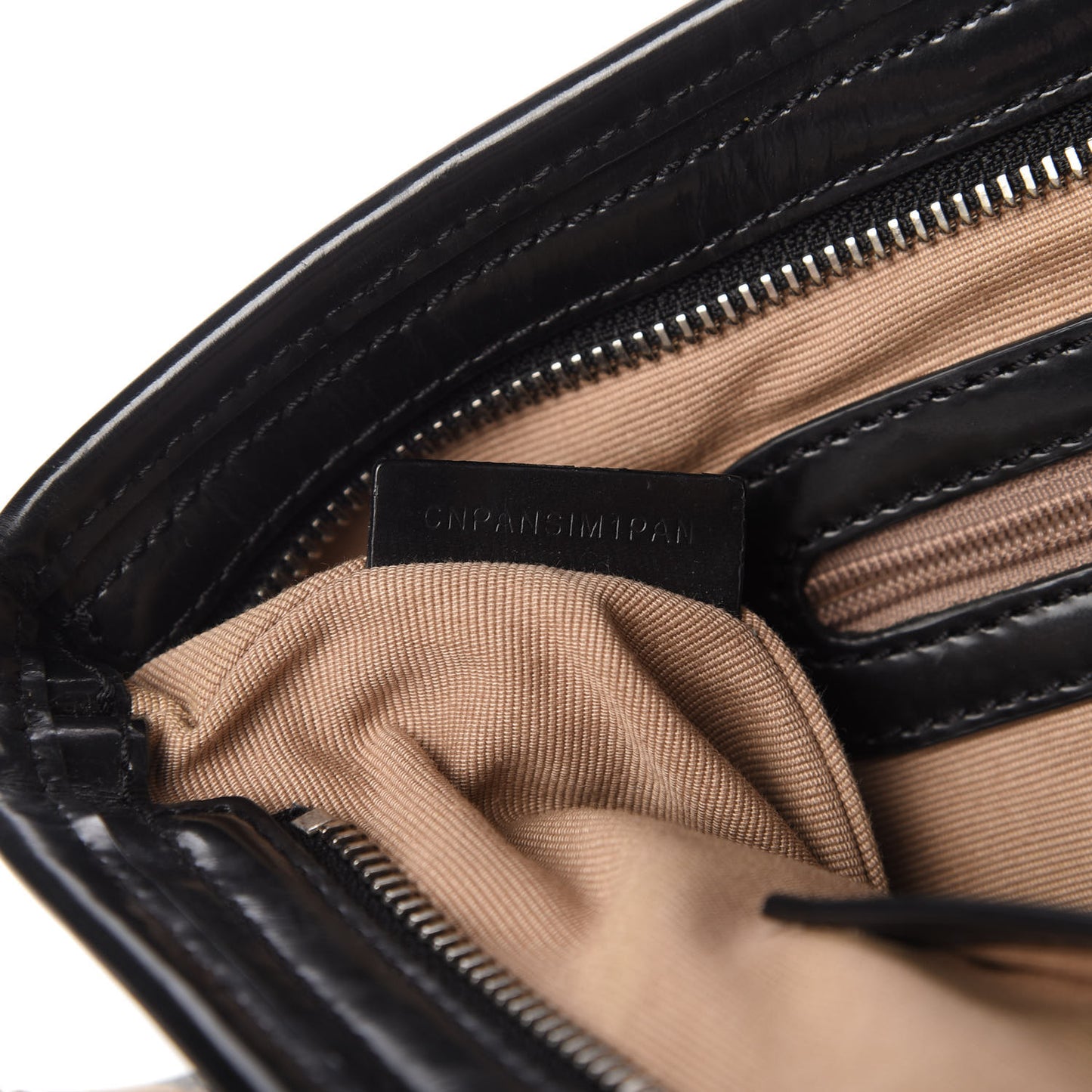 Patent Trim Nova Check Shopper Tote Black