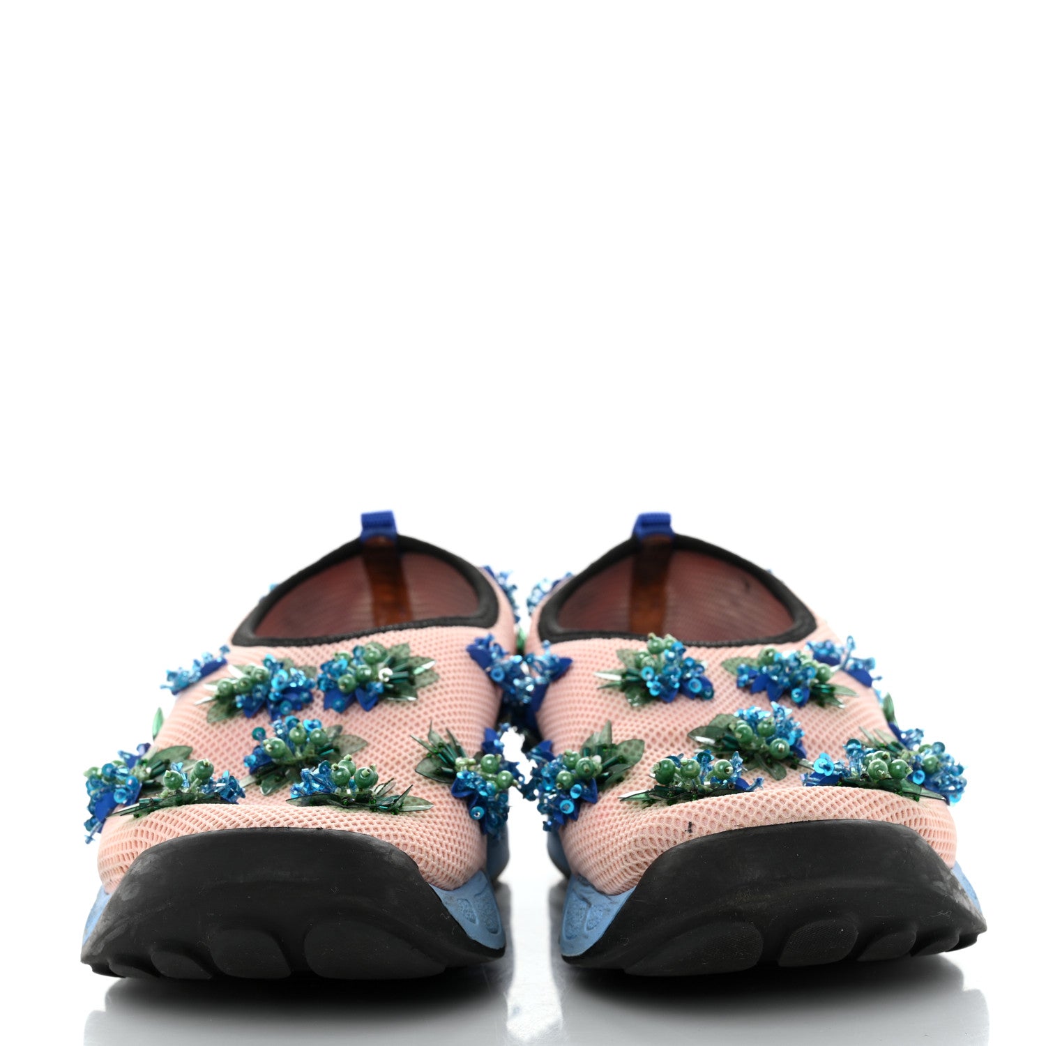 Christian Dior Technical Canvas Embellished Dior Fusion Sneakers 37.5 Pink Blue 2 of 11