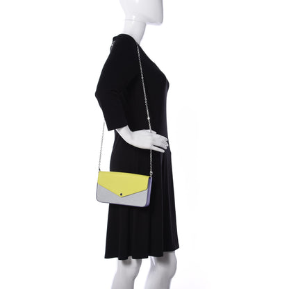 Louis Vuitton Epi Tri-Color Felicie Pochette Acid Yellow Sky 2 of 10