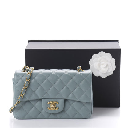 Chanel Iridescent Caviar Quilted Mini Rectangular Flap Light Blue 11 of 11