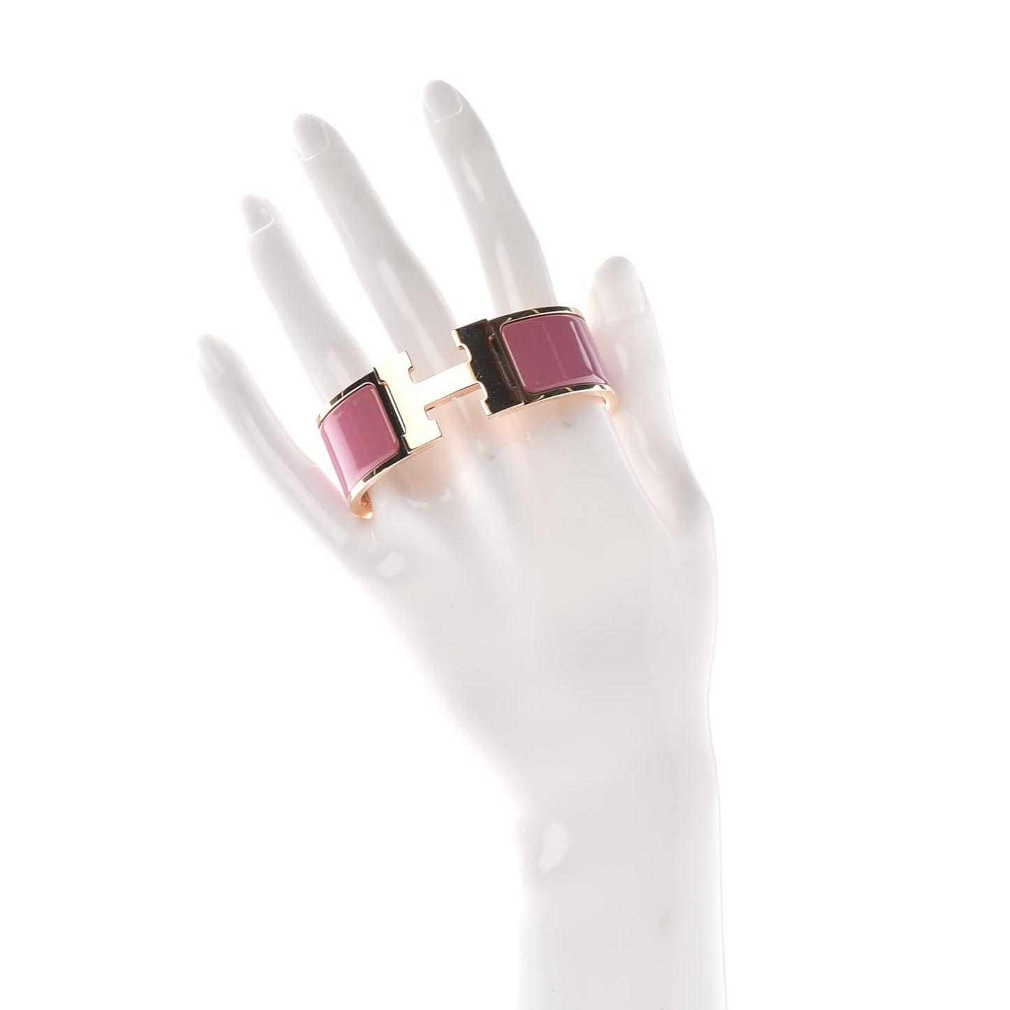 Enamel Wide Clic Clac H Bracelet PM Rose Velours