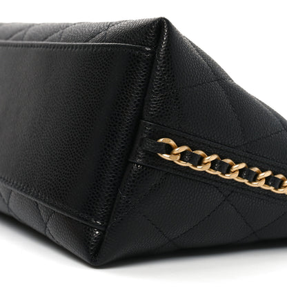 Chanel Shiny Caviar Quilted Chain Pouch Black 9 of 10