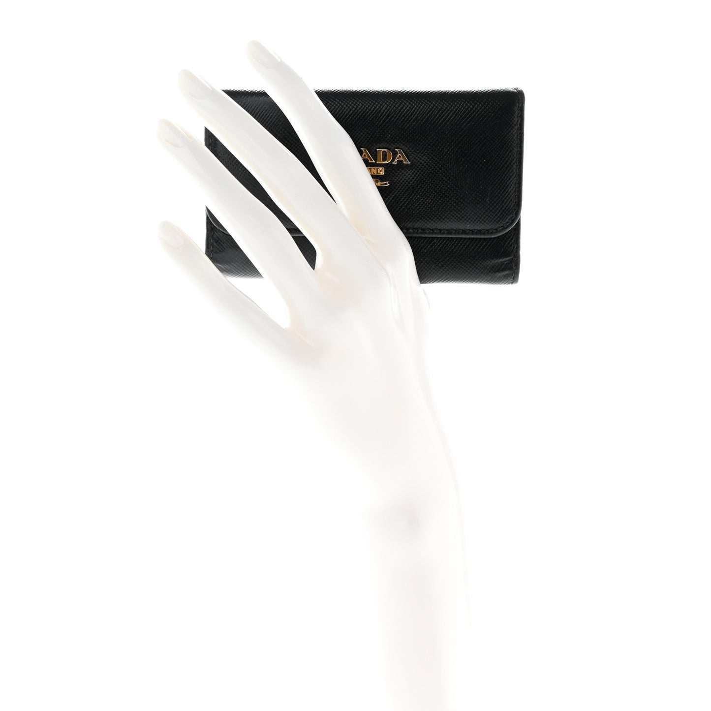 Saffiano Metal 6 Key Holder Black
