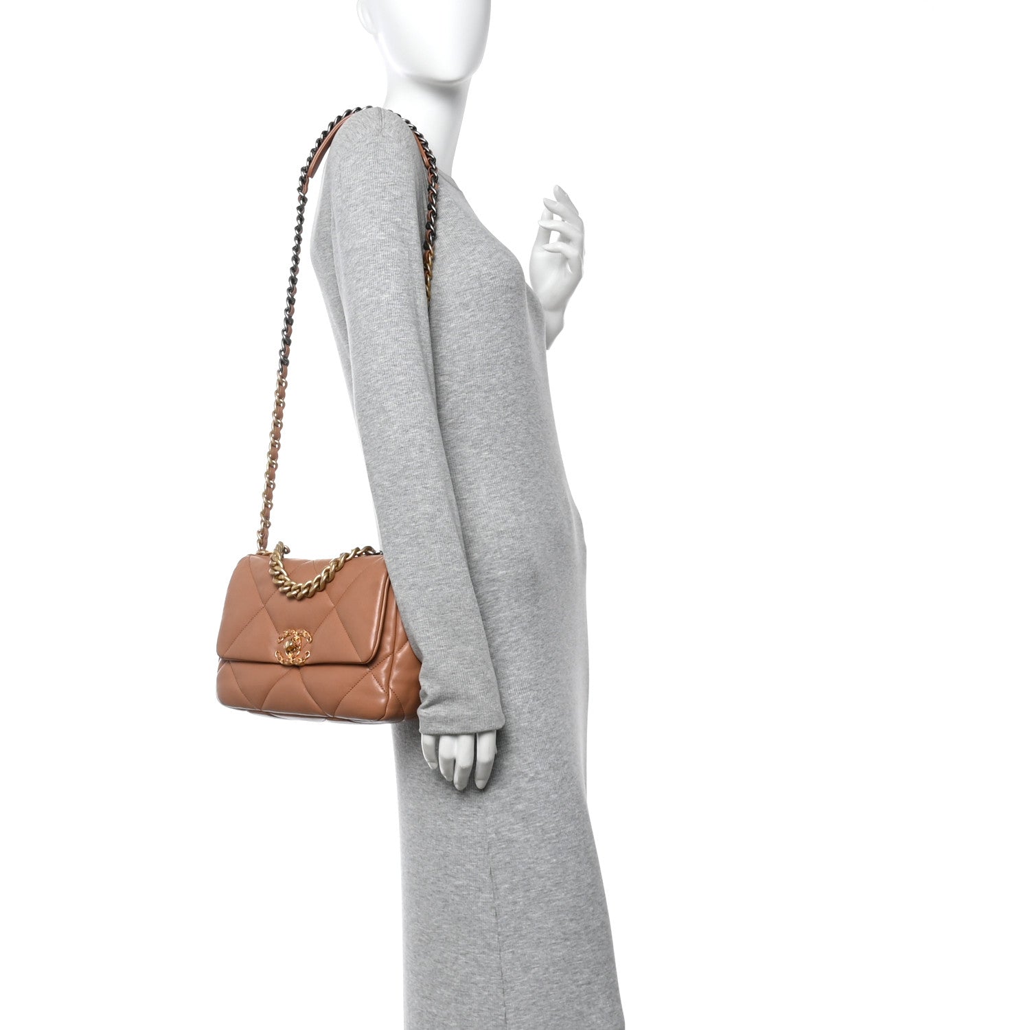 Chanel Lambskin Quilted Medium Chanel 19 Flap Brown 2 of 12
