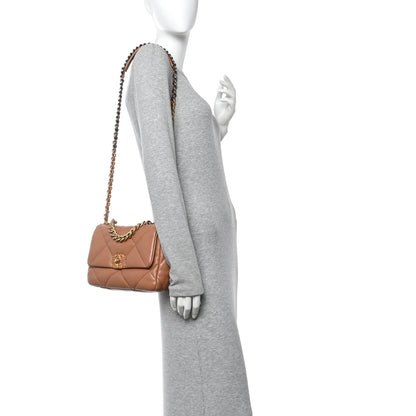 Chanel Lambskin Quilted Medium Chanel 19 Flap Brown 2 of 12