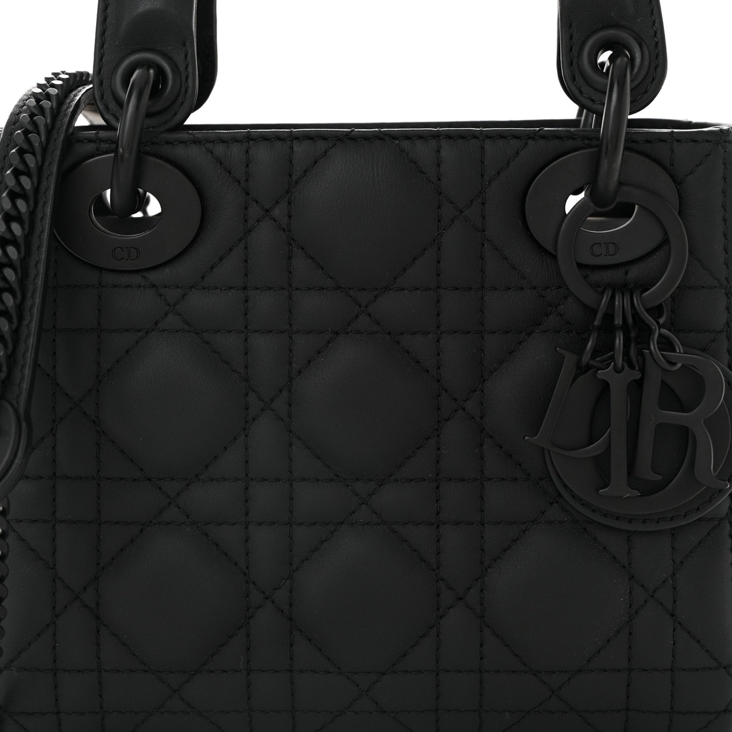 Ultra Matte Calfskin Cannage Mini Lady Dior Black