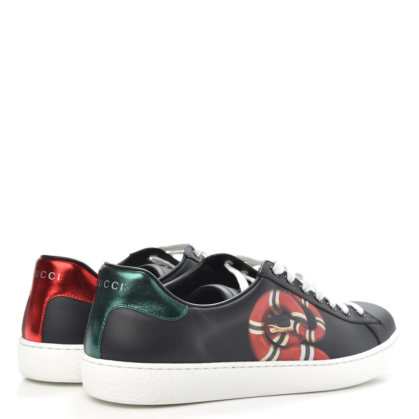 Calfskin Kingsnake Mens Ace Sneakers 9.5 Black Multicolor