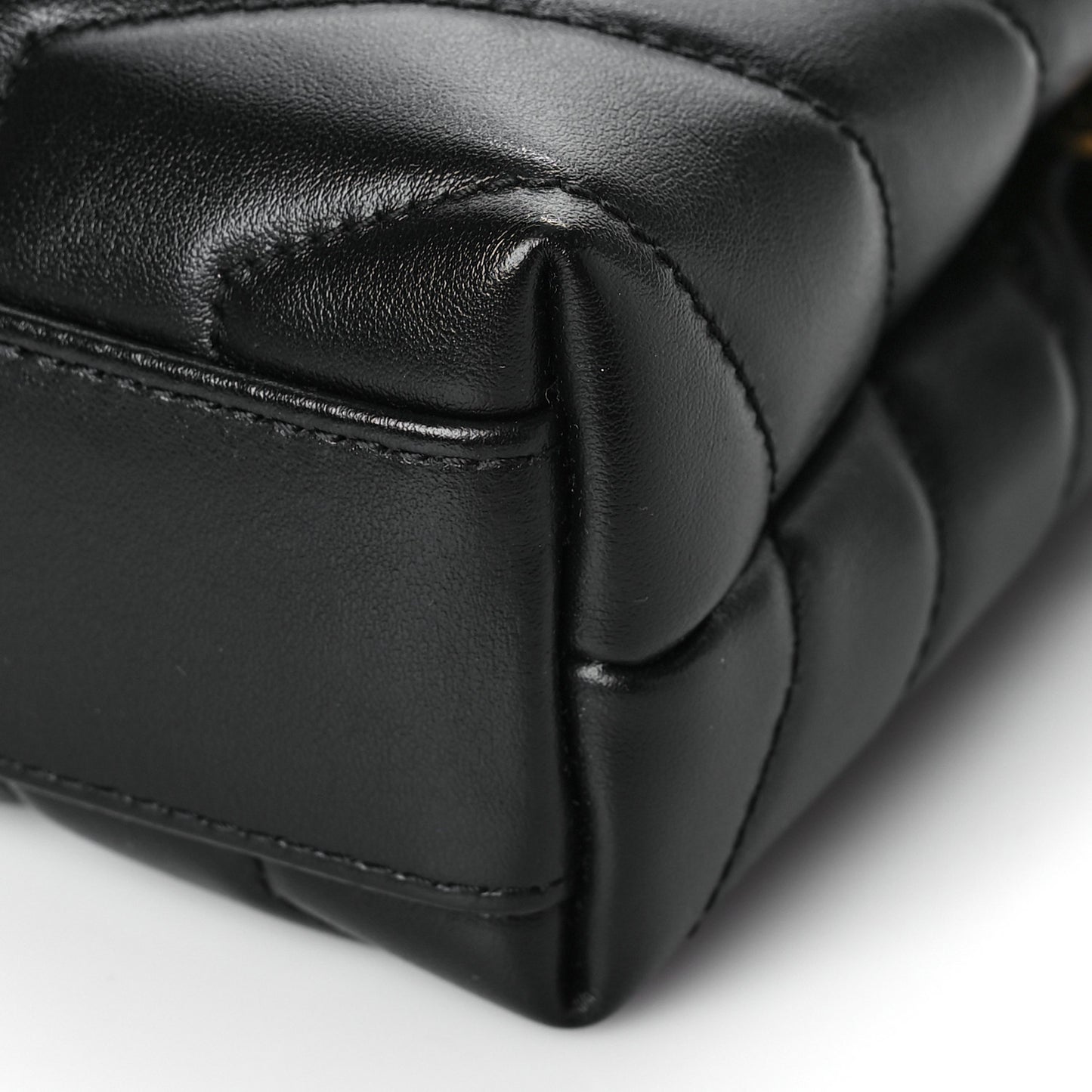 Calfskin Y Quilted Monogram Toy Loulou Crossbody Bag Black