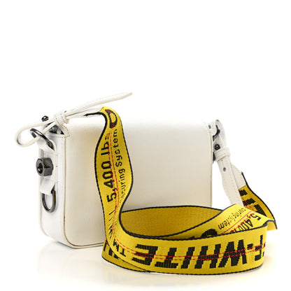 Off-White Saffiano Striped Diag Binder Flap Bag White Black 3 of 14