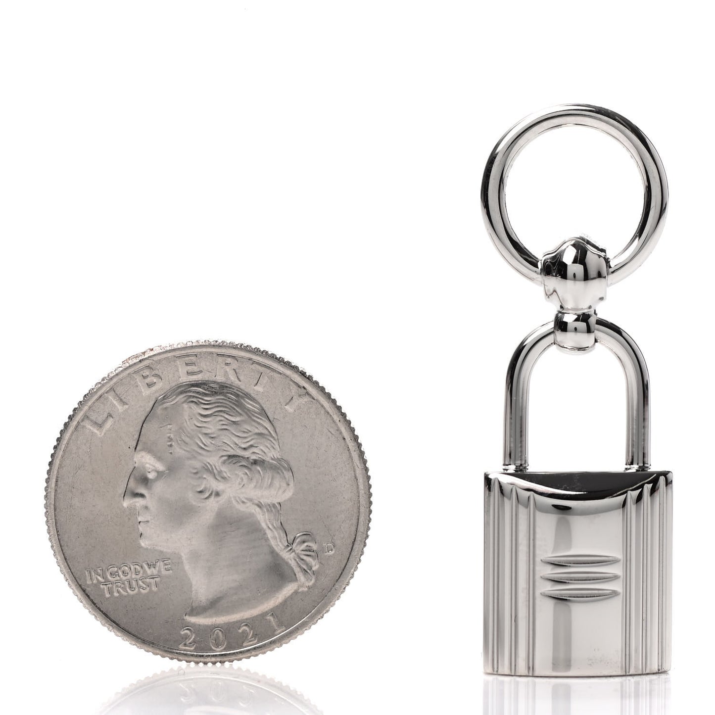 Palladium Mini Loop Charms Cadenas Scarf Ring Silver