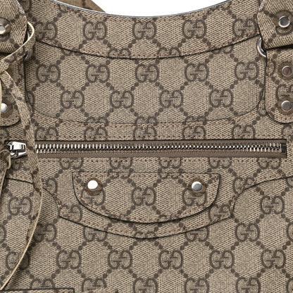 Balenciaga X GUCCI GG Supreme Monogram Neo Classic Silver Hardware City Beige Ebony 8 of 10