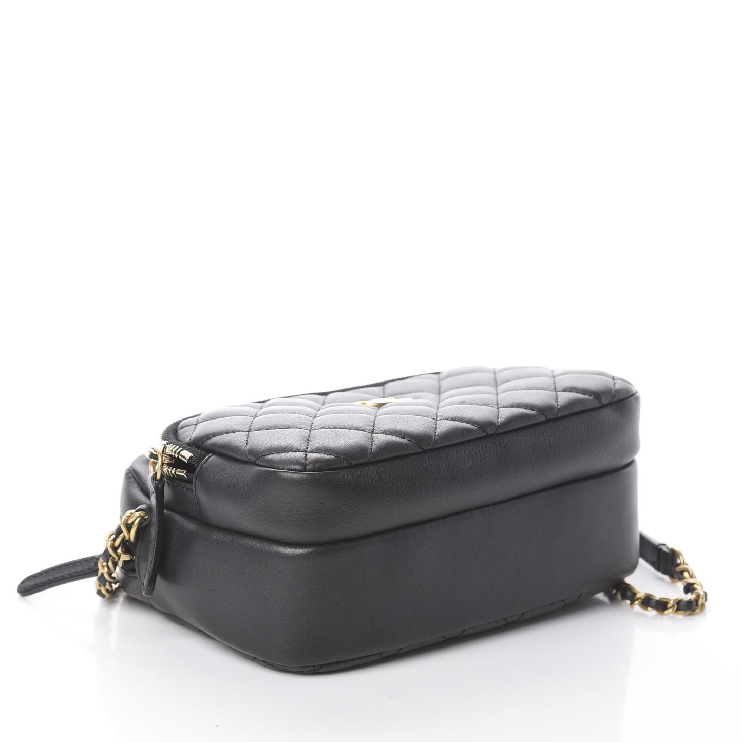 Calfskin Quilted Day Trips Camera Case Black