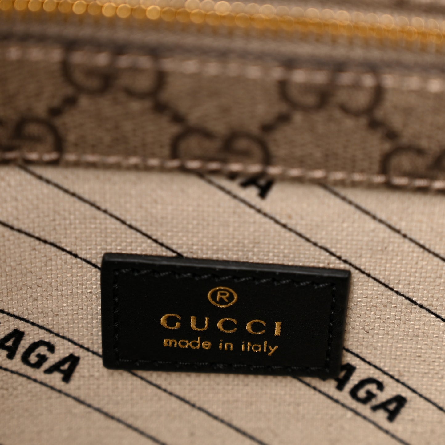 X GUCCI GG Supreme Monogram Medium Ville Top Handle Beige Ebony