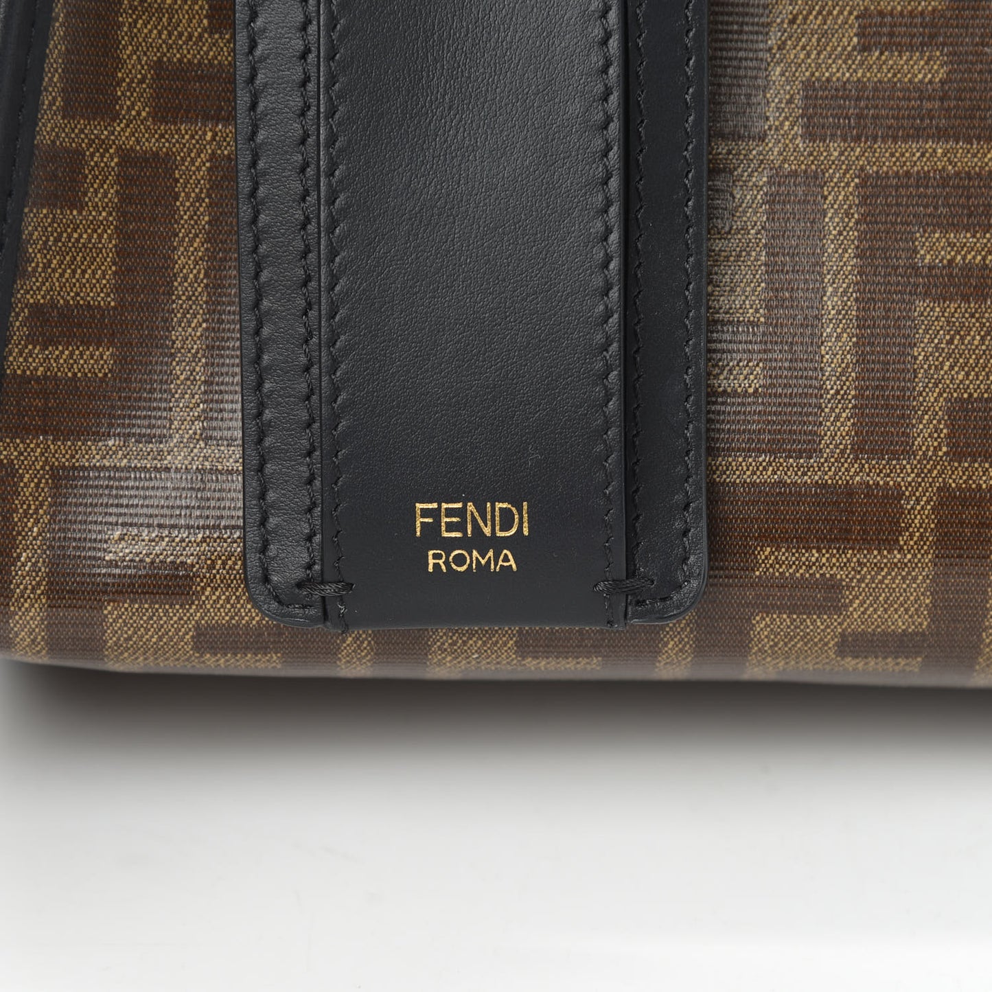 Glazed Fabric Vitello Century FF 1974 Stamp Patch Mini Peekaboo Defender Cover Mogano Panna Black