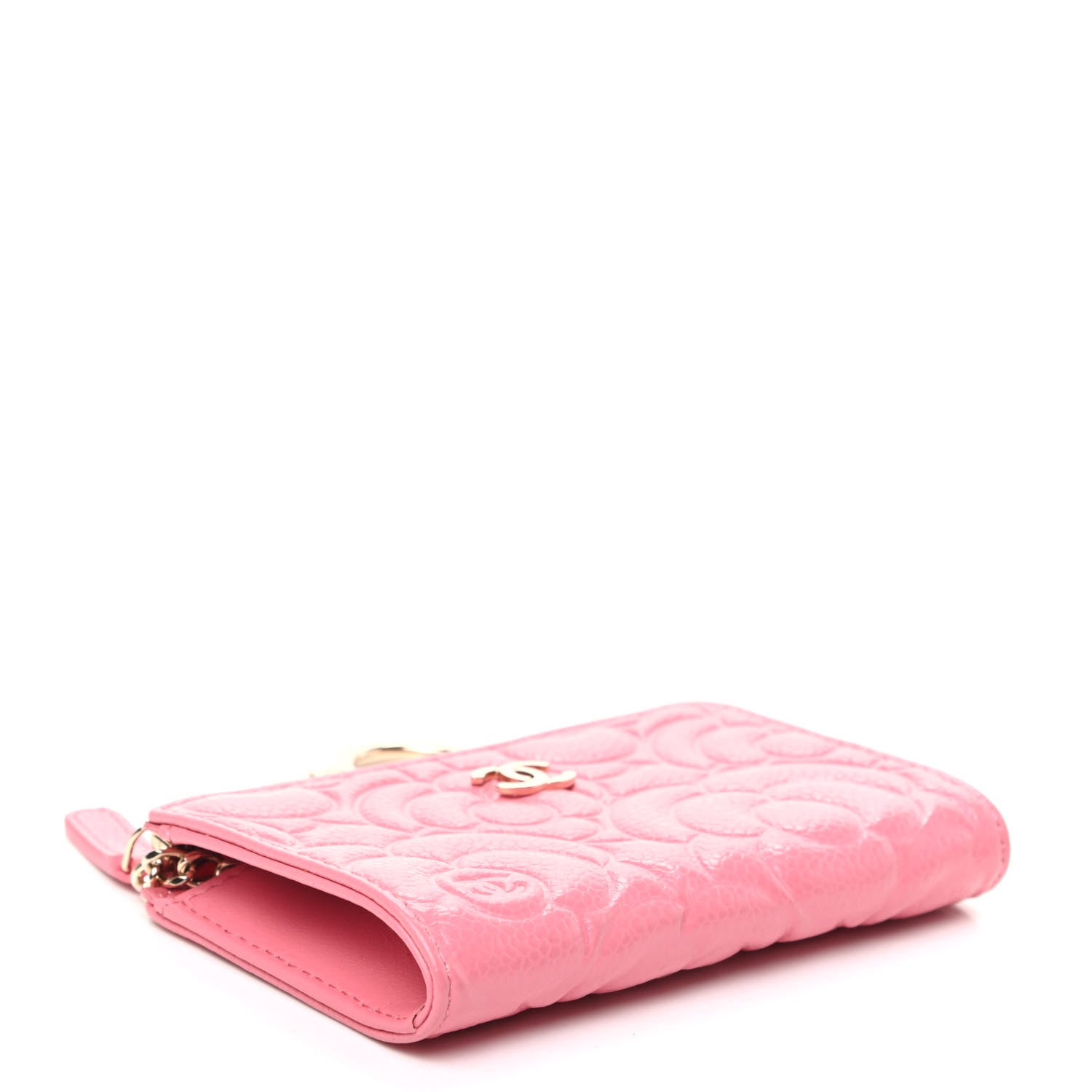 Chanel Caviar Camellia Embossed Key Holder Case Pink 4 of 8