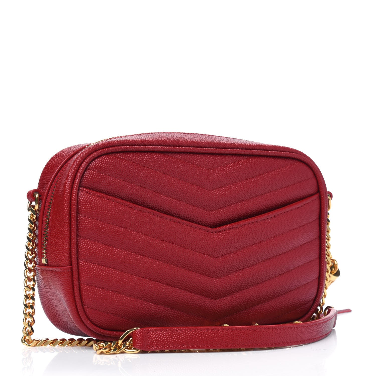 Saint Laurent Grain De Poudre Matelasse Monogram Mini Lou Camera Bag Eros Red 2 of 5