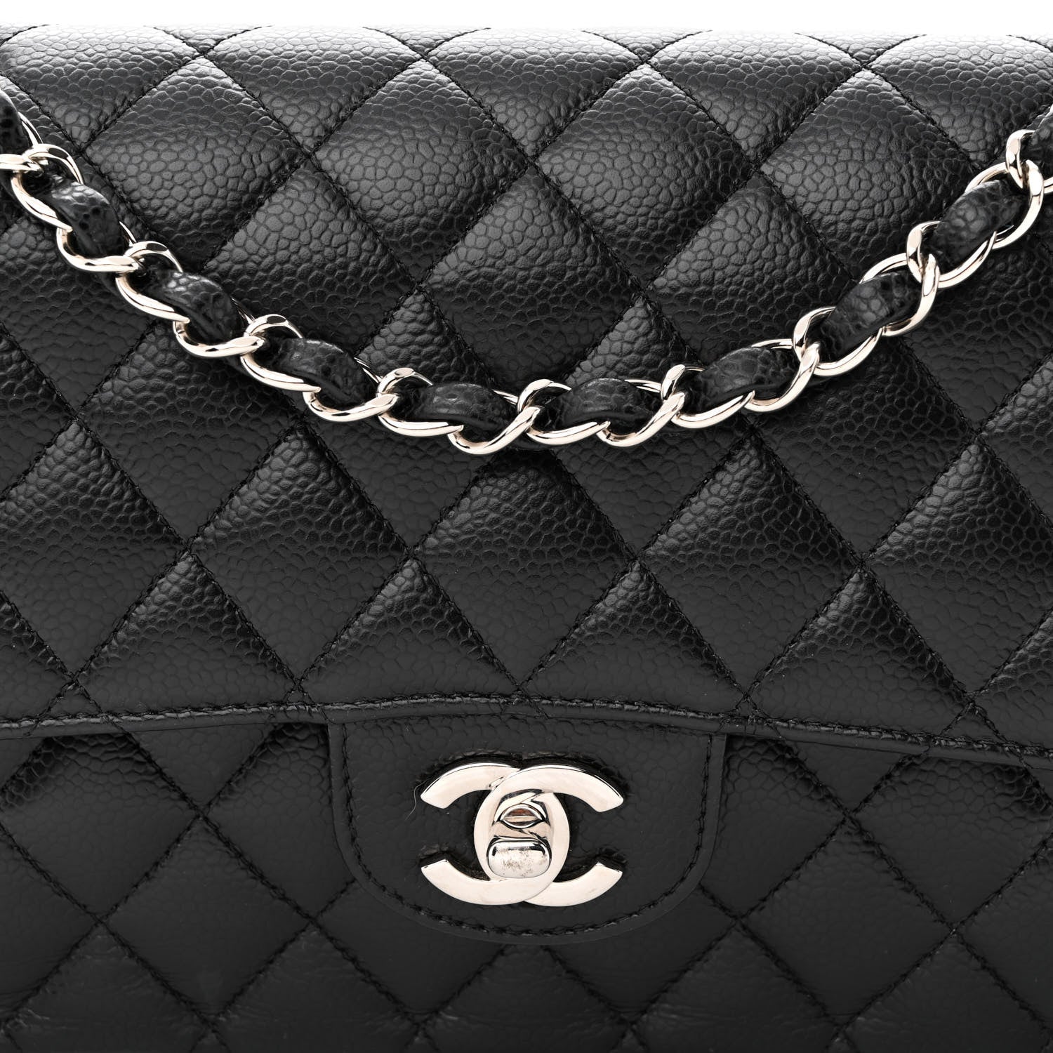 Chanel Caviar Quilted Medium Double Flap Black 8 of 10
