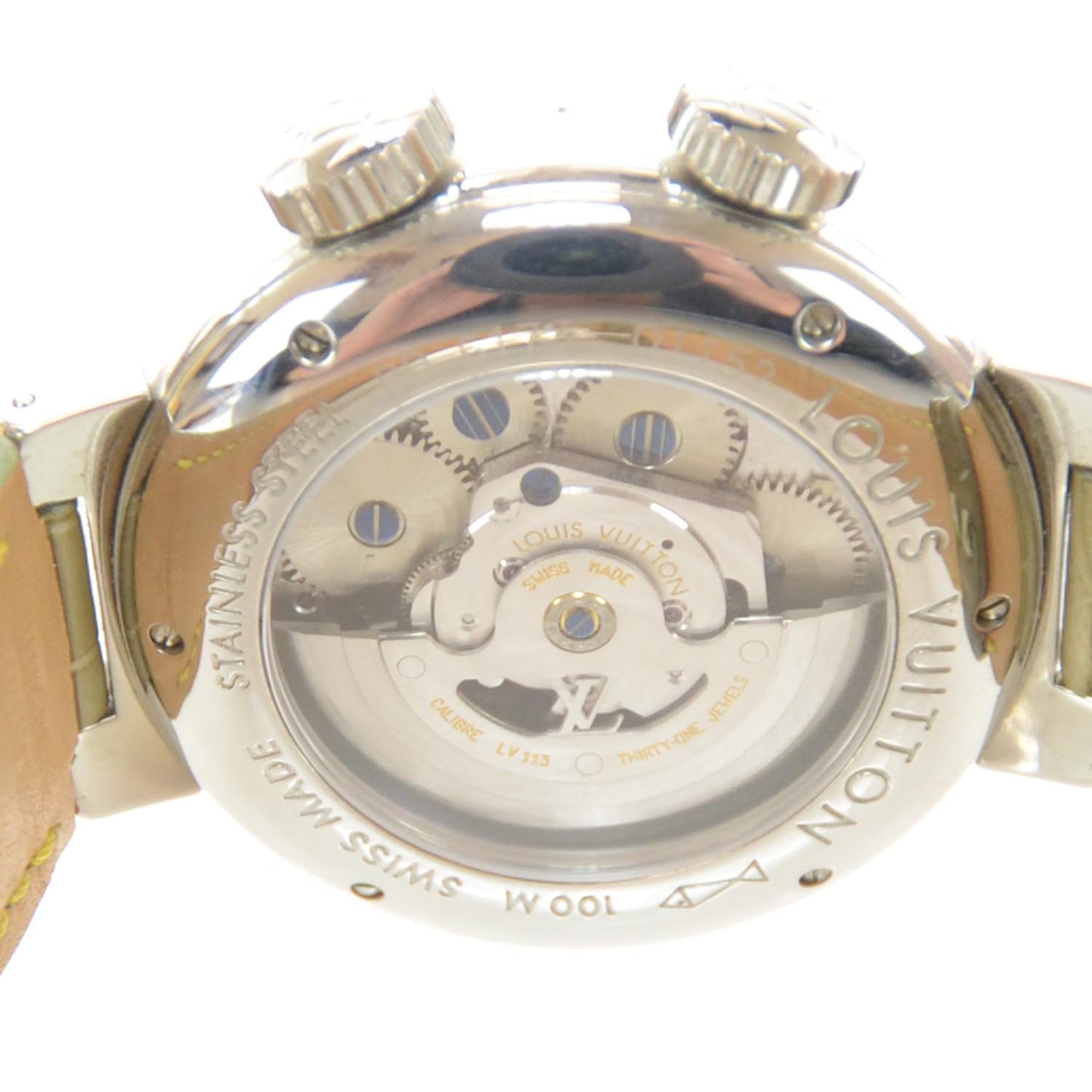 Stainless Steel Alligator 41mm Tambour Reveil GMT Automatic Watch