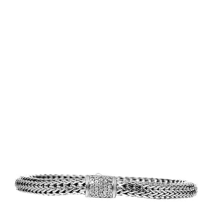 John Hardy Sterling Silver Diamond 5mm Classic Chain Bracelet 1 of 5