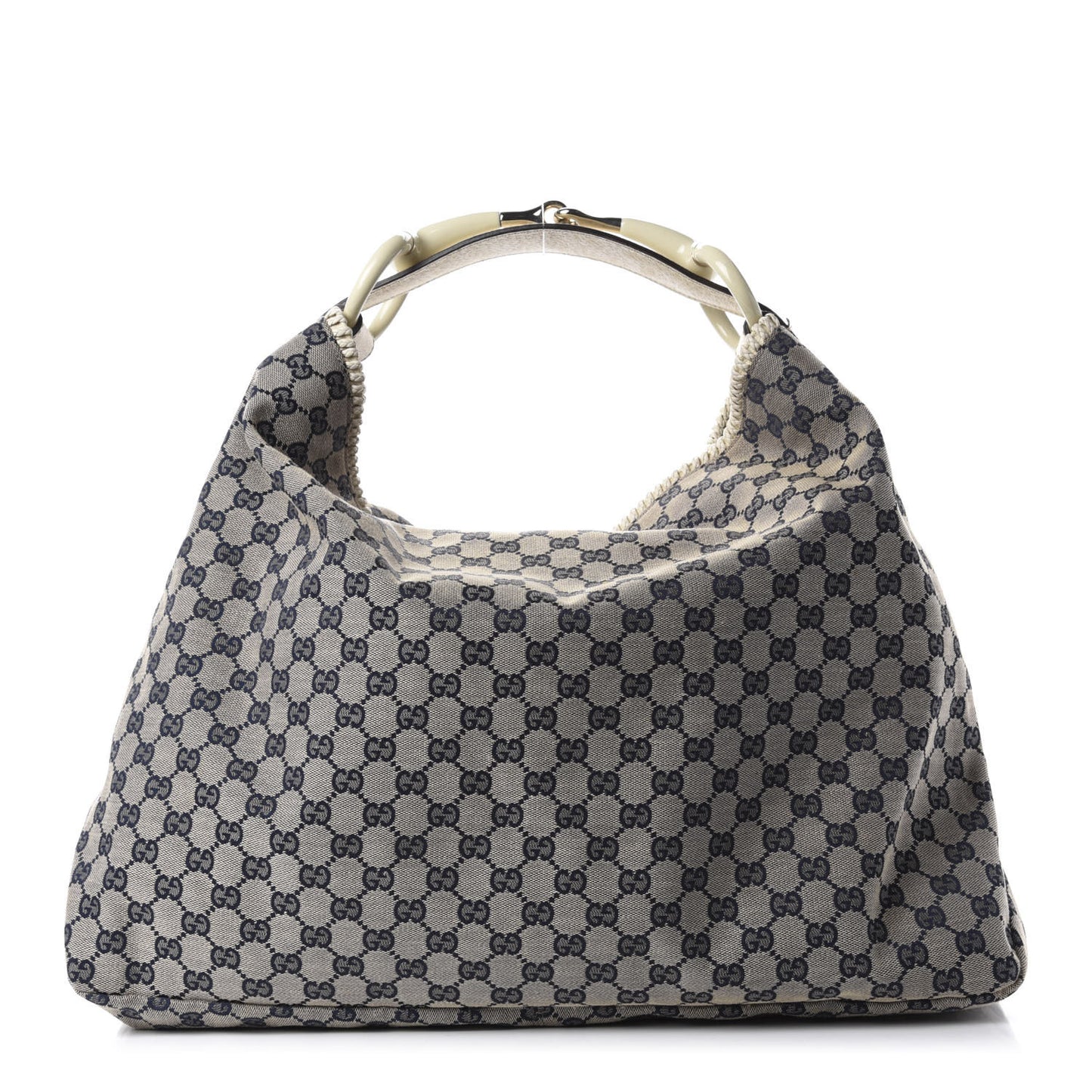 Monogram Large Horsebit Chain Hobo Navy