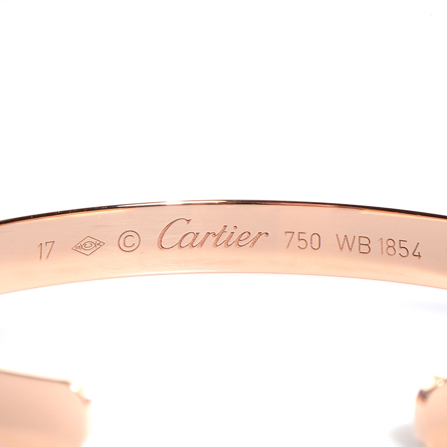 18K Pink Gold LOVE Cuff Bracelet 17