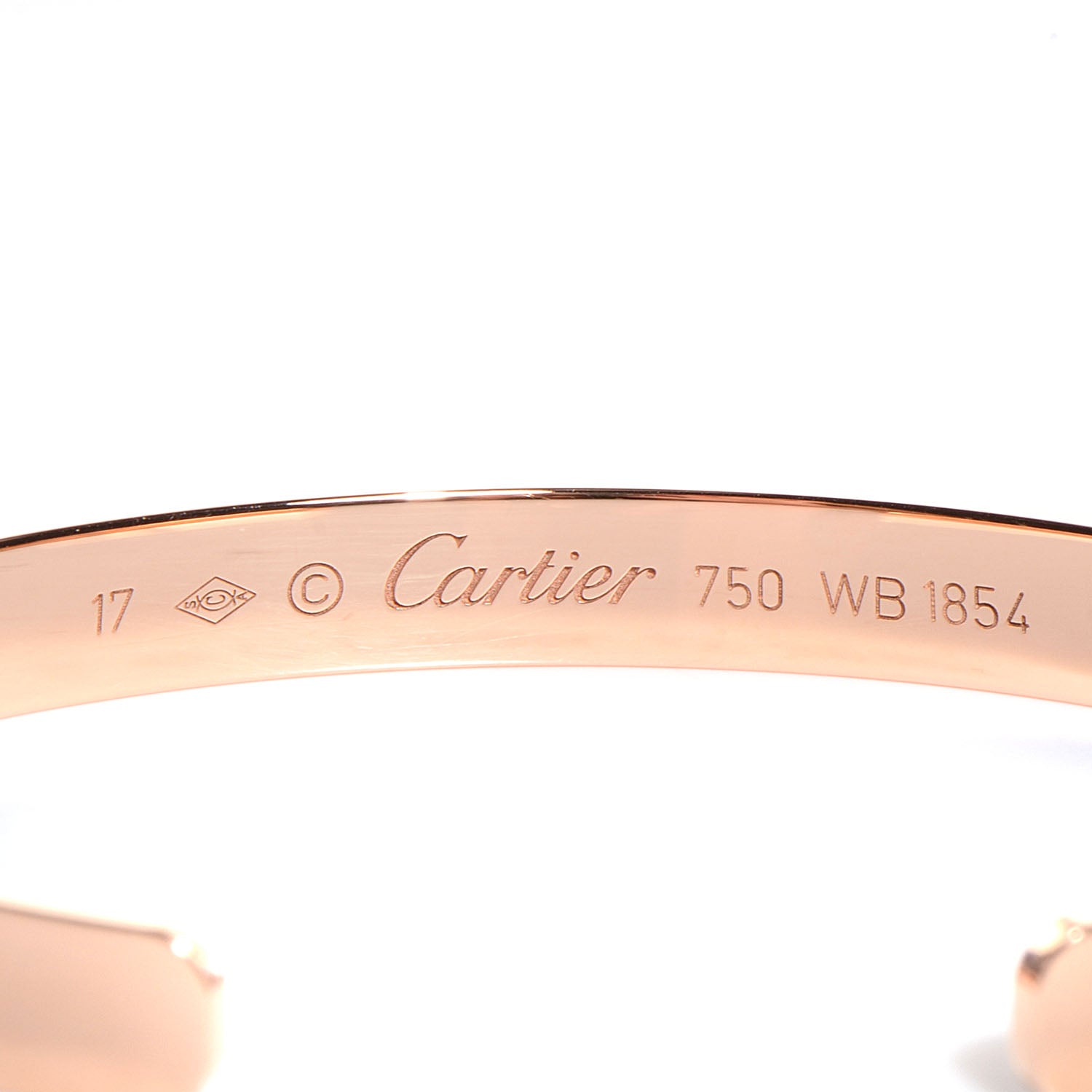 Cartier 18K Pink Gold LOVE Cuff Bracelet 17 3 of 4