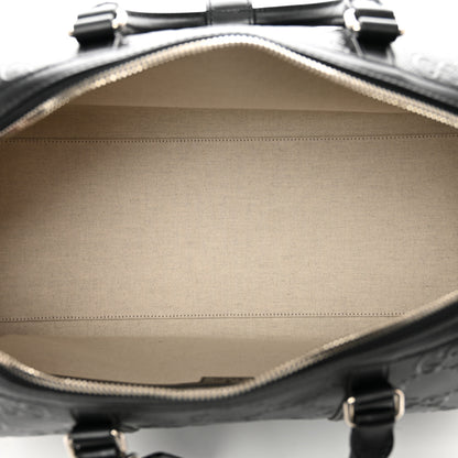 Gucci Calfskin GG Tennis Embossed Duffle Bag Black 4 of 8
