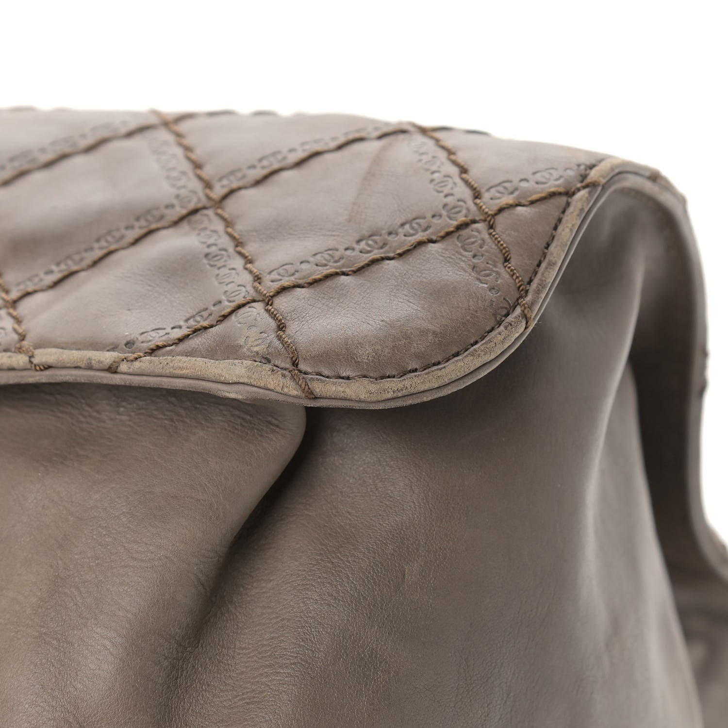 Chanel Calfskin CC Crave Tote Taupe 9 of 12