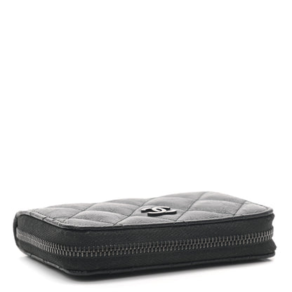 Chanel Aged Calfskin Quilted Zip Coin Purse So Black 4 of 7