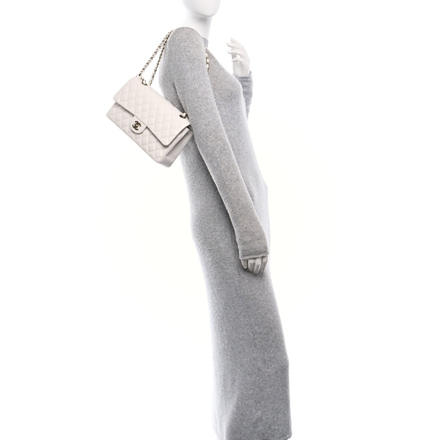 Chanel Caviar Quilted Medium Double Flap White 2 of 11