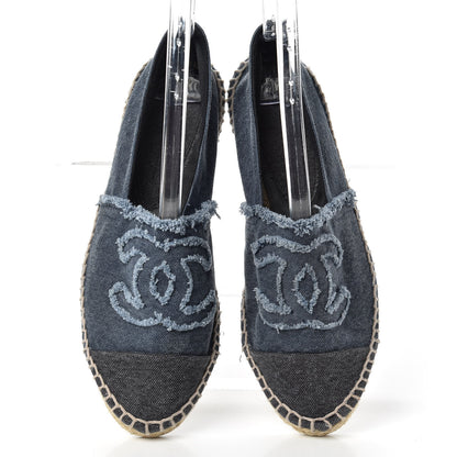 Chanel Linen CC Espadrilles 39 Blue 5 of 11