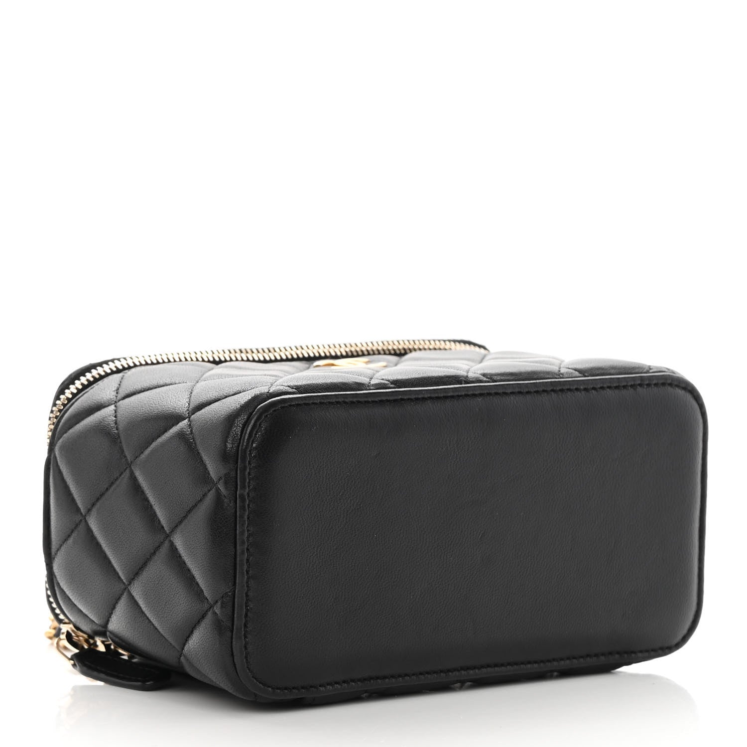 Chanel Lambskin Quilted Small Top Handle Vanity Case With Chain Black 4 of 13