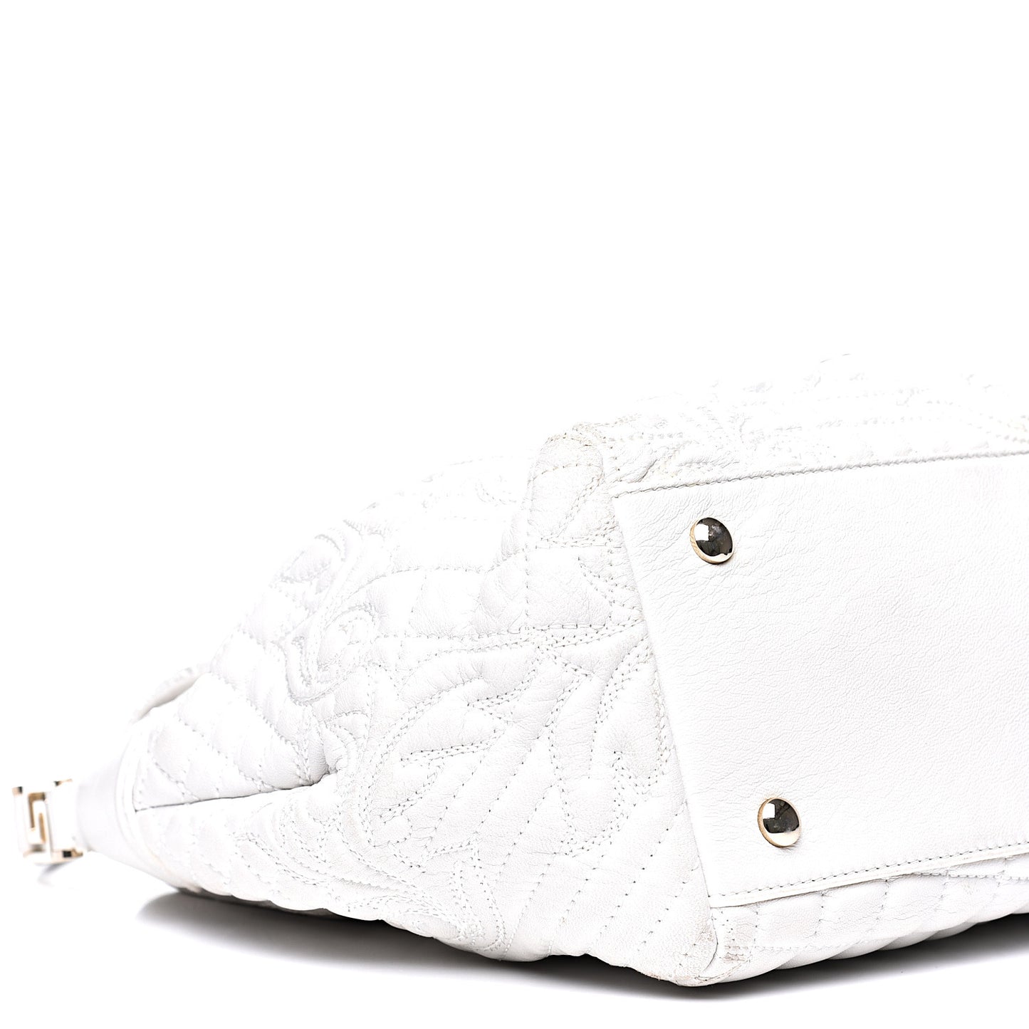 Nappa Barocco Quilted Vanitas Talia Shoulder Bag White