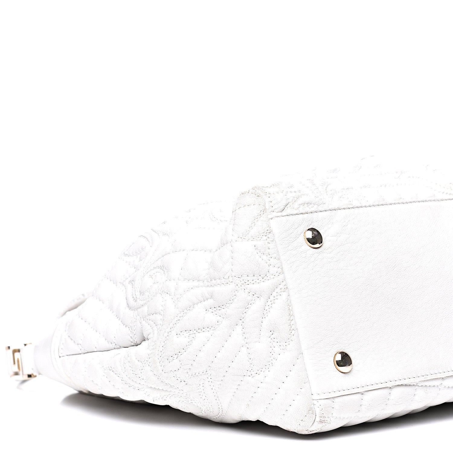 Versace Nappa Barocco Quilted Vanitas Talia Shoulder Bag White 7 of 15