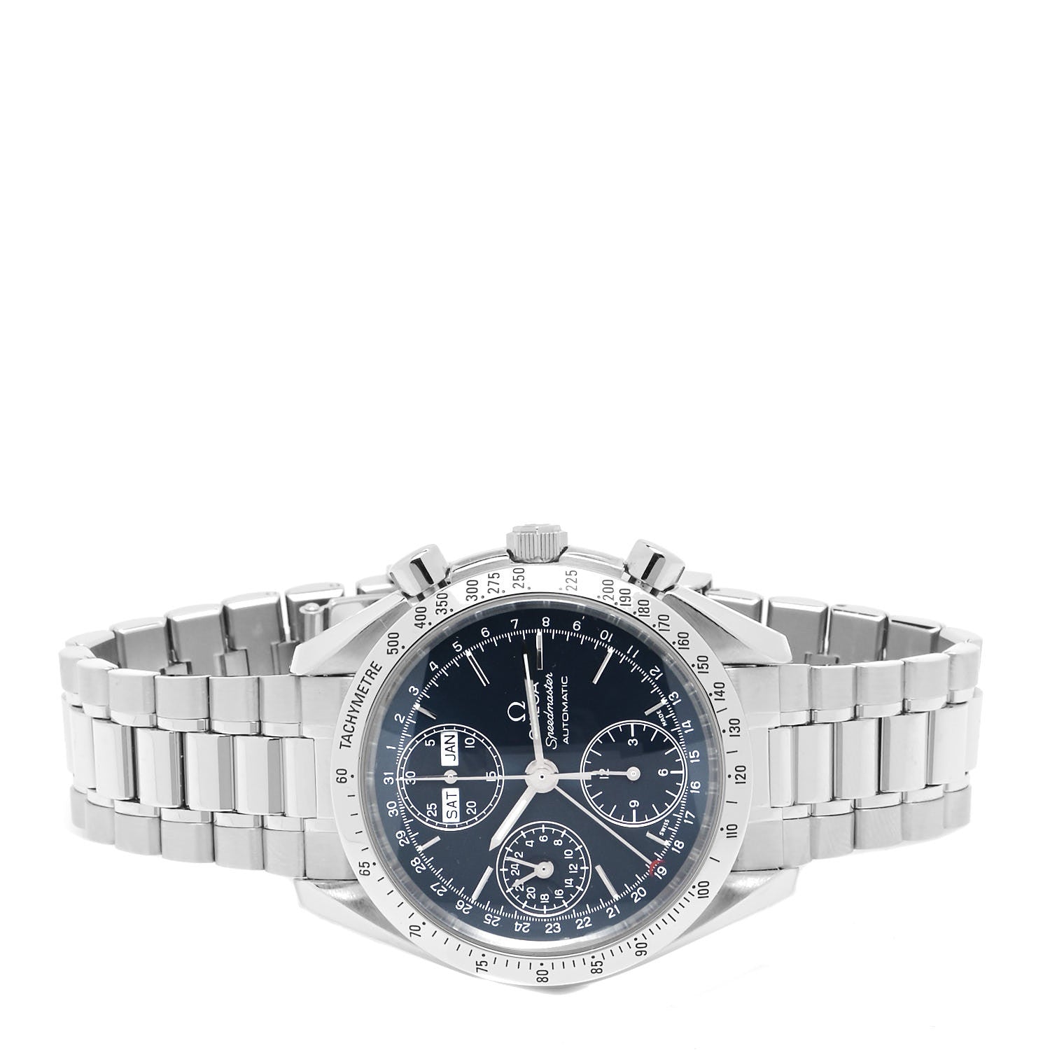 Omega Stainless Steel 39mm Speedmaster Triple Calendar Chronograph Automatic Watch Blue 3523.80 2 of 4