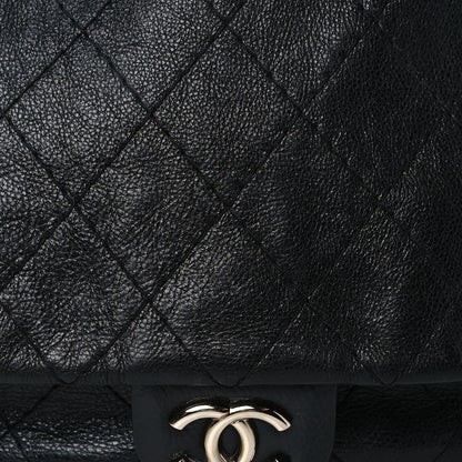 Chanel Glazed Calfskin Stitched XL On The Road Flap Black 7 of 9