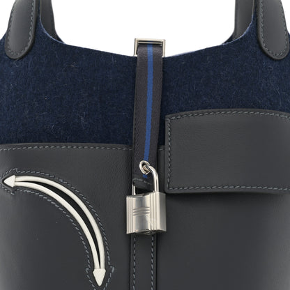 Hermes Wool Felt Swift Go Team Picotin Lock 18 Caban Bleu Nuit 8 of 11